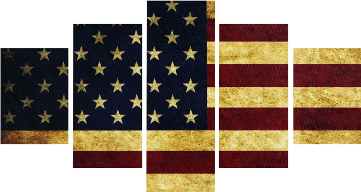 Dark Vintage American Flag Canvas Prints - Painting (800x800), Png Download