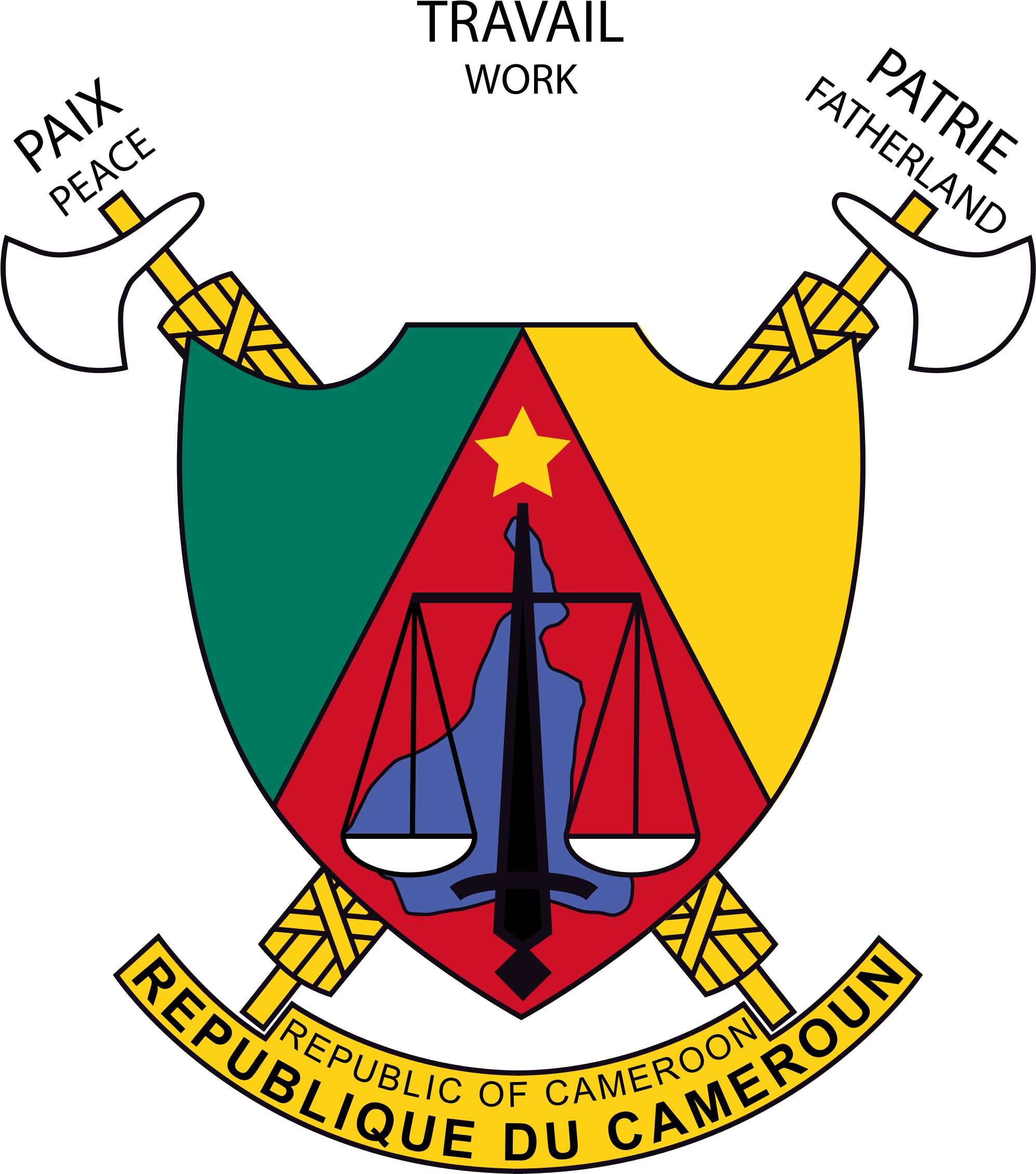 The Banner At The Bottom Gives The Name Of The Nation - National Symbol Of Cameroon (2000x2267), Png Download