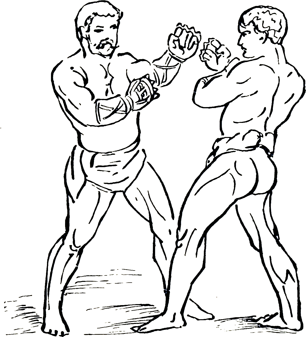 Athletics And Manly Sport 0038 - Drawing Boxing Gloves (1326x1398), Png Download