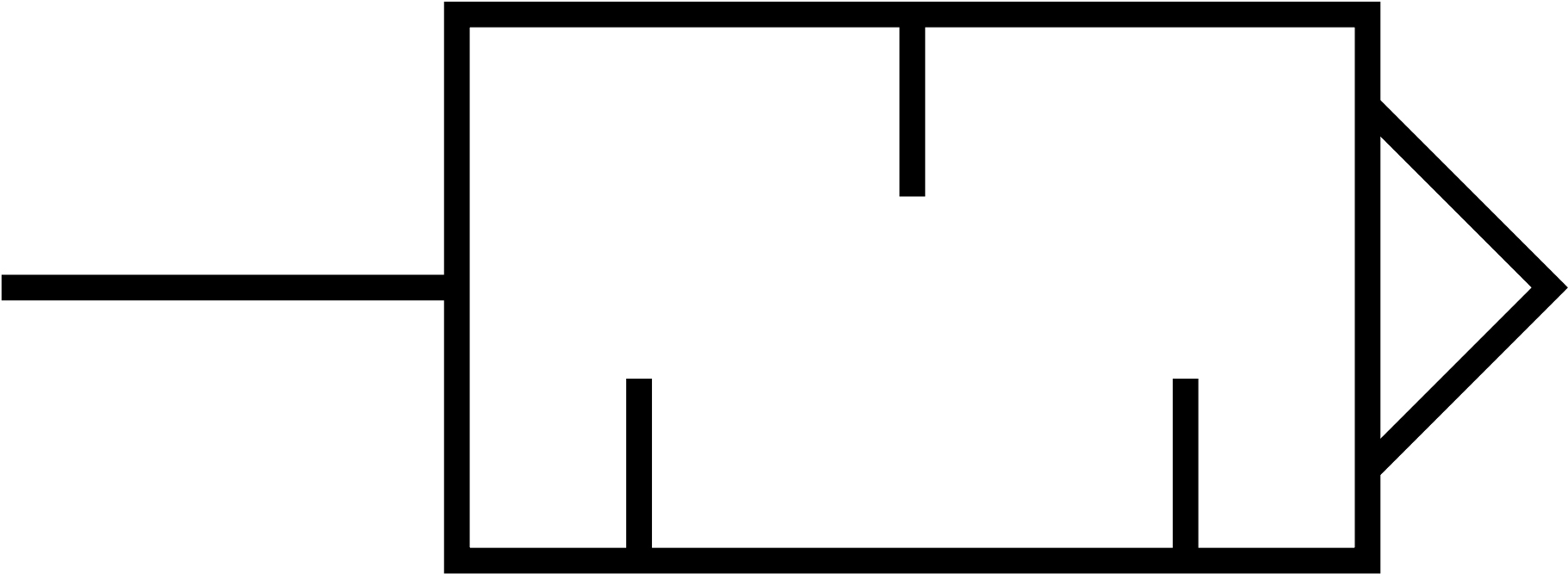 Open - Pneumatic Exhaust Silencer Symbol (2000x836), Png Download