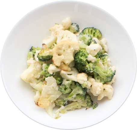 Cheesy Cauliflower And Broccoli Bowl - Side Dish (600x525), Png Download