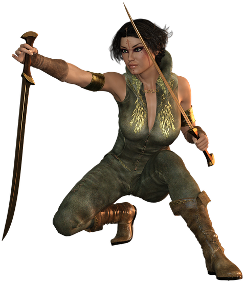 Woman, Sword, Fight, Amazone, Warrior, Heroine, Fantasy - Woman Warrior (540x720), Png Download