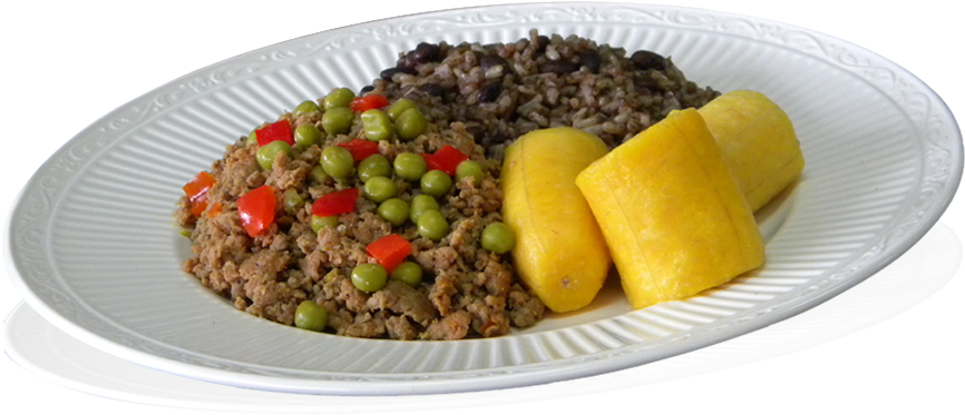 Turkey Picadillo, Brown Rice Moros And Steamed Plantains - Mince And Tatties (891x398), Png Download