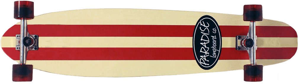 Red/white Stripe - Paradise Stripe Longboard (1180x388), Png Download