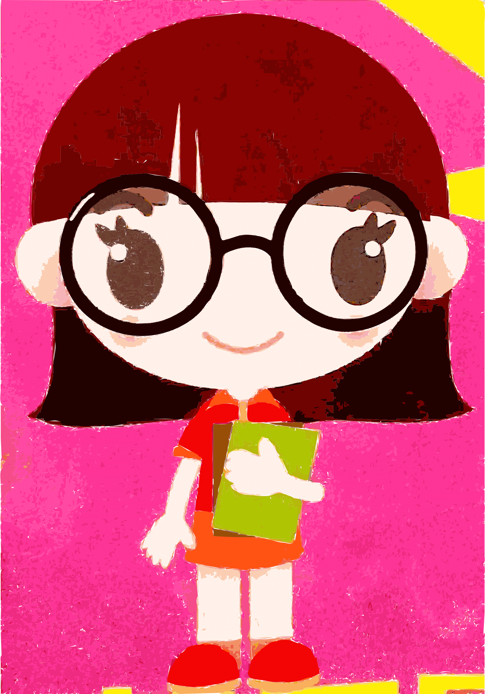Nerd Girl Clipart (1677x2400), Png Download