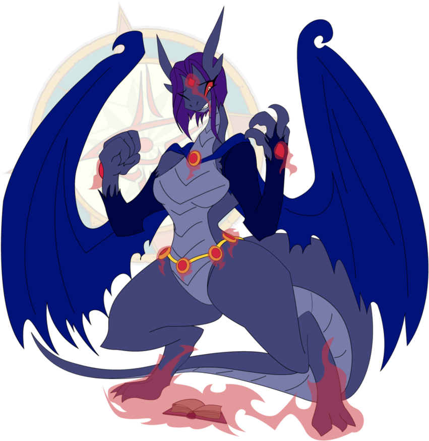 Raven Starfire Dragon Maleficent Teen Titans - Teen Titans Raven Dragon (869x920), Png Download