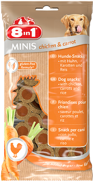 8in1 Minis Chicken & Carrot - 8in1 Minis Chicken & Carrot (100g) (600x600), Png Download