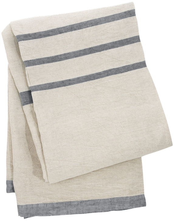 Usva Gray Stripe Tablecloth - Lapuan Kankurit ラプアン カンクリ Usva リネンブランケット ベージュxグレー 150x200cm (595x750), Png Download