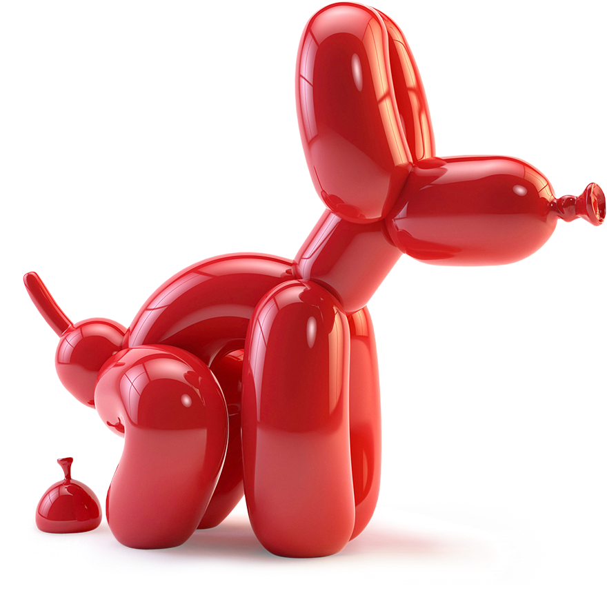 Popek-0 - Jeff Koons Balloon Dog Lamp (1200x1026), Png Download