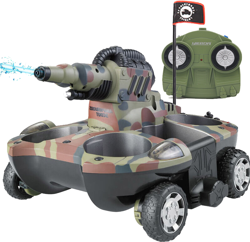 Yier Remote Control Boat Amphibious Tank Toy Boat Remote - Tank (800x800), Png Download