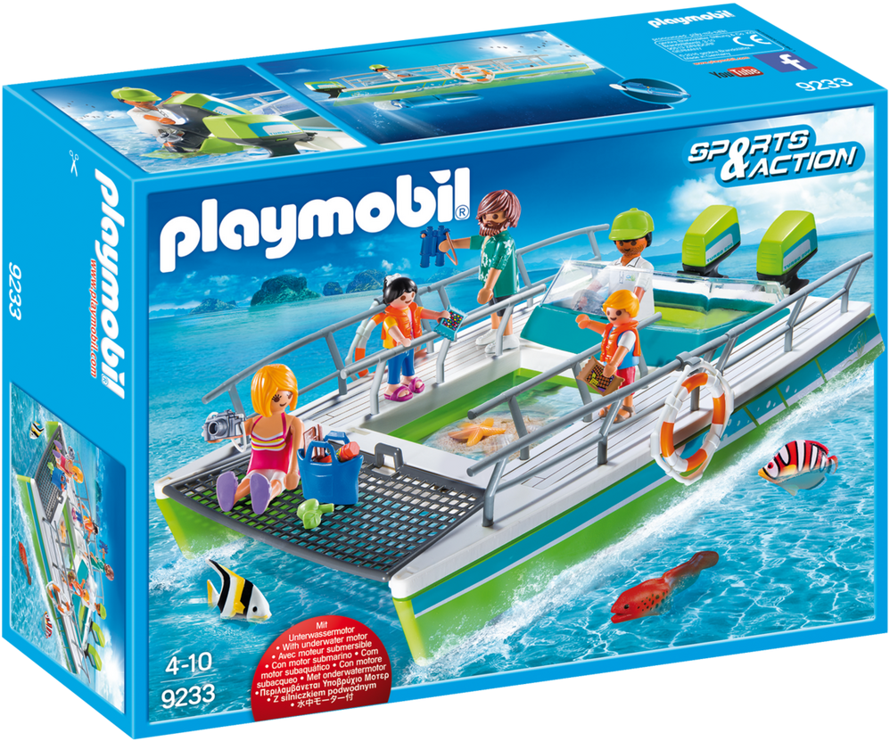 Sports & Action - Playmobil Sports, Glass-bottom Boat M. Motor (1280x896), Png Download