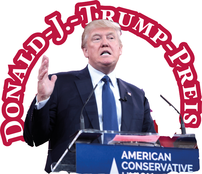 Trump Preis Für Vorbildliches Verhalten Auf Diskussionsseiten (697x600), Png Download