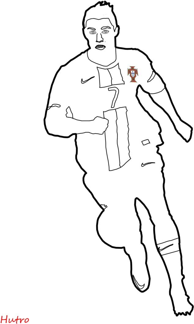 Image Freeuse Library Cristiano Ronaldo Portugual Lineart - Cristiano Ronaldo (744x1075), Png Download