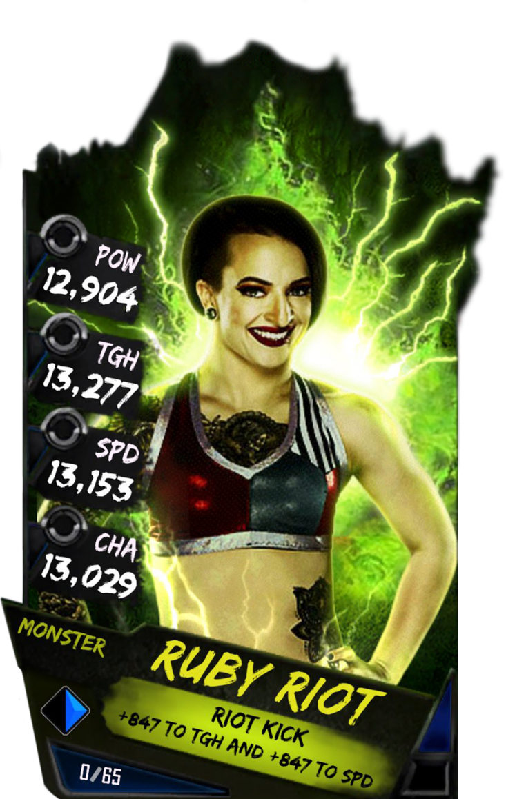 Rubyriot S4 17 Monster - Wwe Supercard Monster Cards (733x1158), Png Download