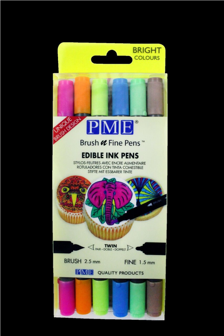 Pme Brush And Fine Pens Bright - Pme Edible Ink Pens - Bold (1100x1100), Png Download