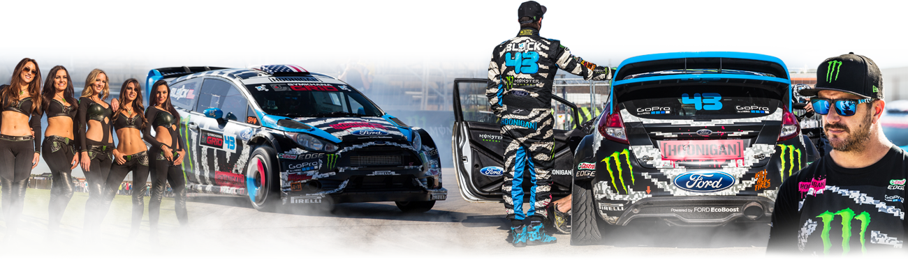 Replica Fifteen52 Wheels And Real Rubber Tires - Ford Fiesta Ken Block Png (1300x376), Png Download
