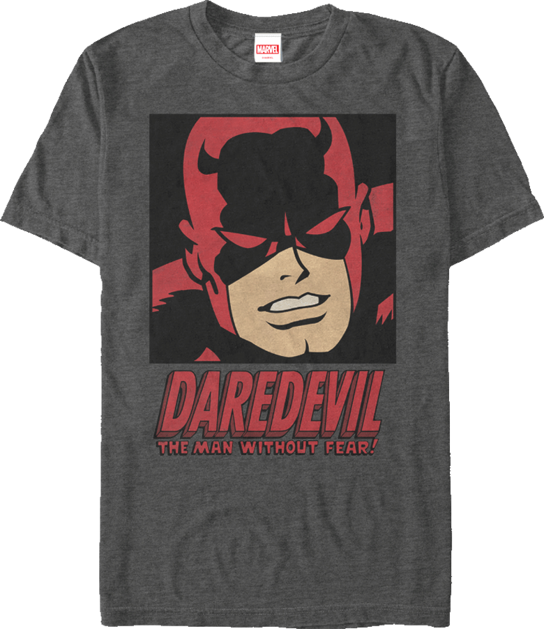 Marvel Daredevil Face T-shirt New Authentic Bb2c0 09c14 - T-shirt: Daredevil- Man Without Fear, 3x3in. (780x903), Png Download