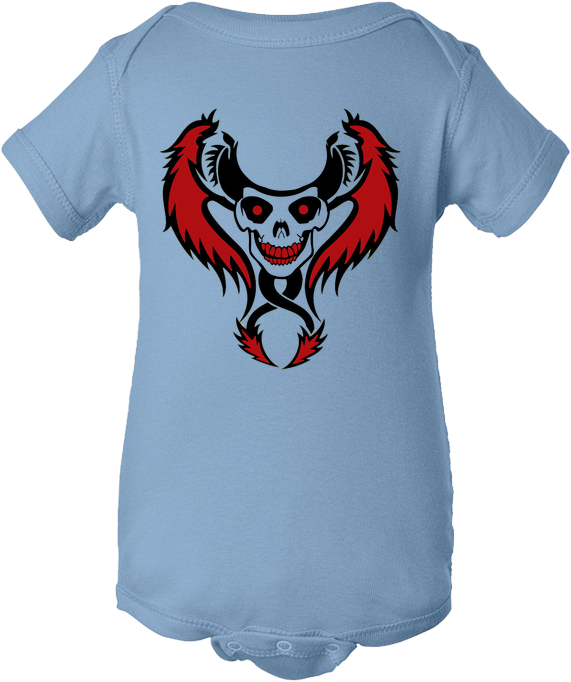 Tribal Dragon Skull Head Baby Body Suit - 100 Dollar Bill - - Benjamin Franklin Money Baby Bodysuit (700x700), Png Download