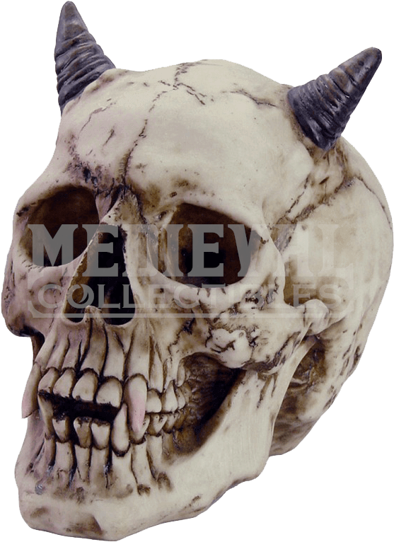 Horned Devil Skull - Halloween Skulls With Horns (780x780), Png Download