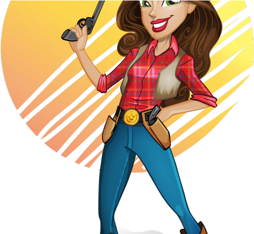 Cowgirl Clipart Female - Cowgirl Costume Cartoon (640x480), Png Download