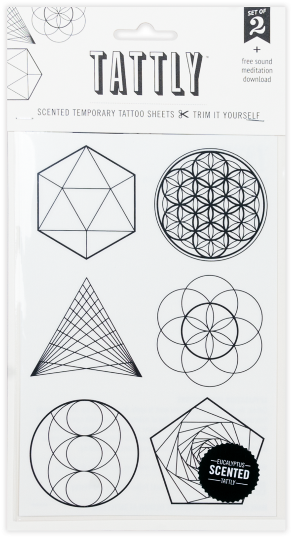 Sacred Geometry Sheet By Sara Auster Tattly Temporary - North American Bear Co. Cutie Tattootie - Shark 18 (1200x1200), Png Download