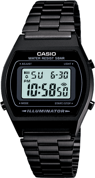 B640wb-1aef - Casio Black Illuminator Watch (700x700), Png Download