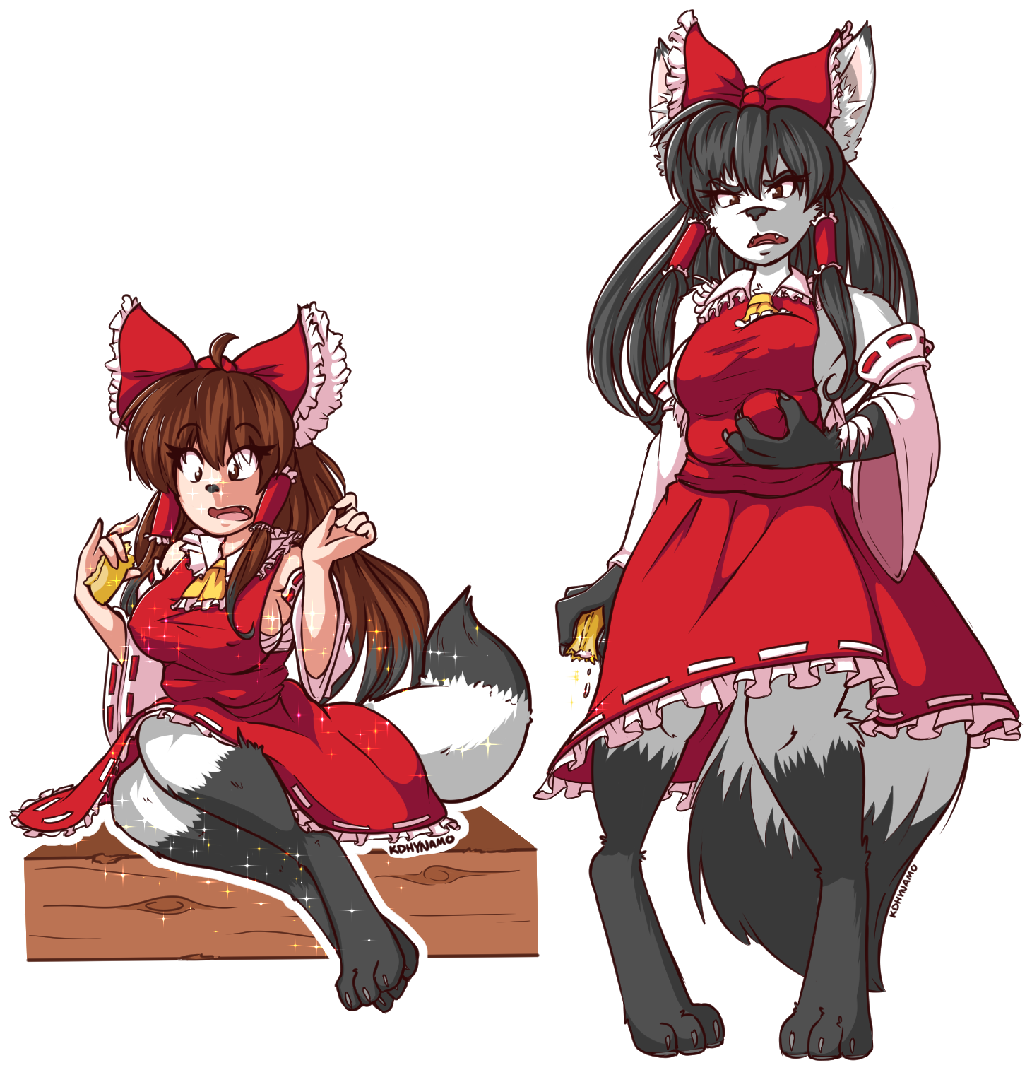 Reimu's Transformative Treat - Cartoon (1525x1600), Png Download