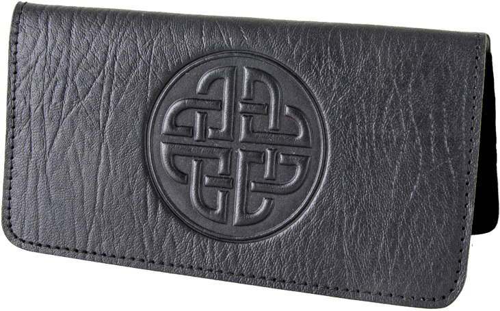 Leather Checkbook Cover I Celtic Love Knot In Black - Knot (800x506), Png Download