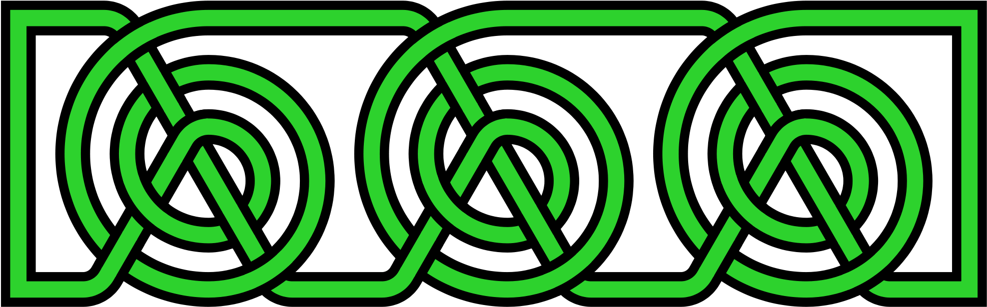 Open - Celtic Knot Green (2000x640), Png Download
