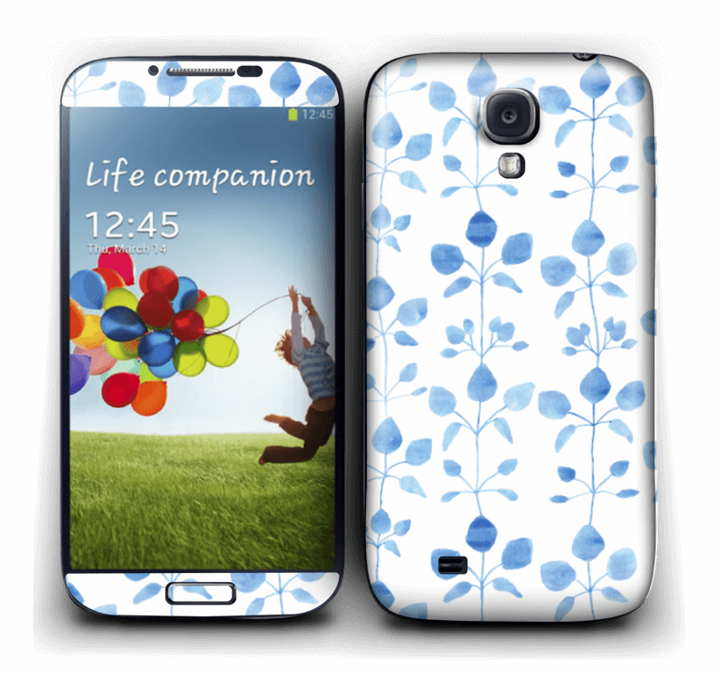 Flores Azules - Samsung S4 Mini Gel Case (800x748), Png Download
