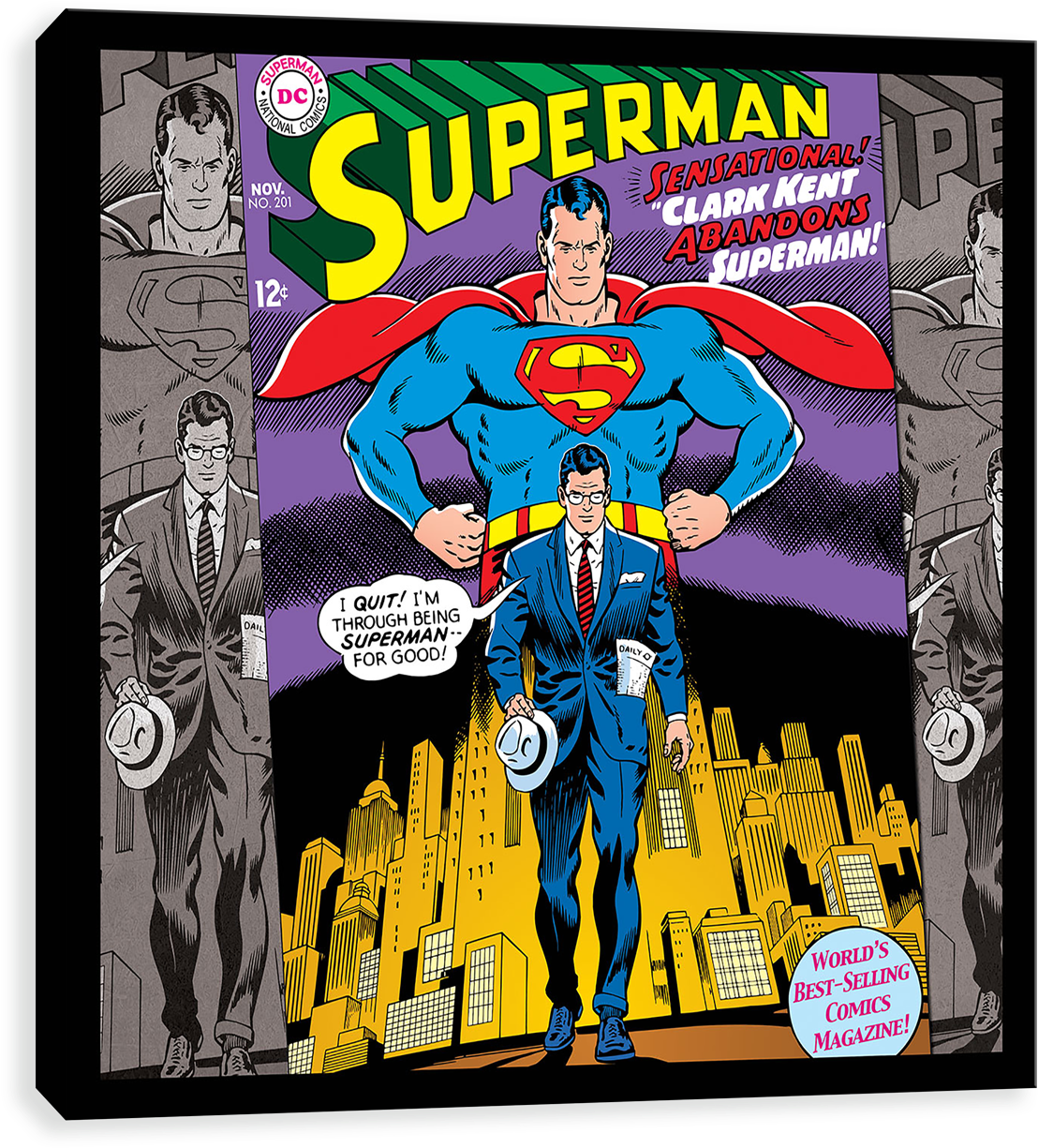 Clark Kent Abandons B&w (1280x1280), Png Download