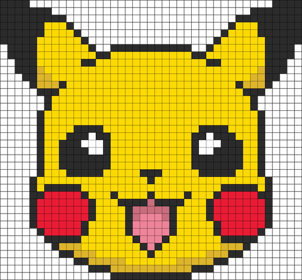 6 Patrones Hama Beads De Dibujos Animados Pequeocio - Plantillas De Hama Pikachu (600x556), Png Download