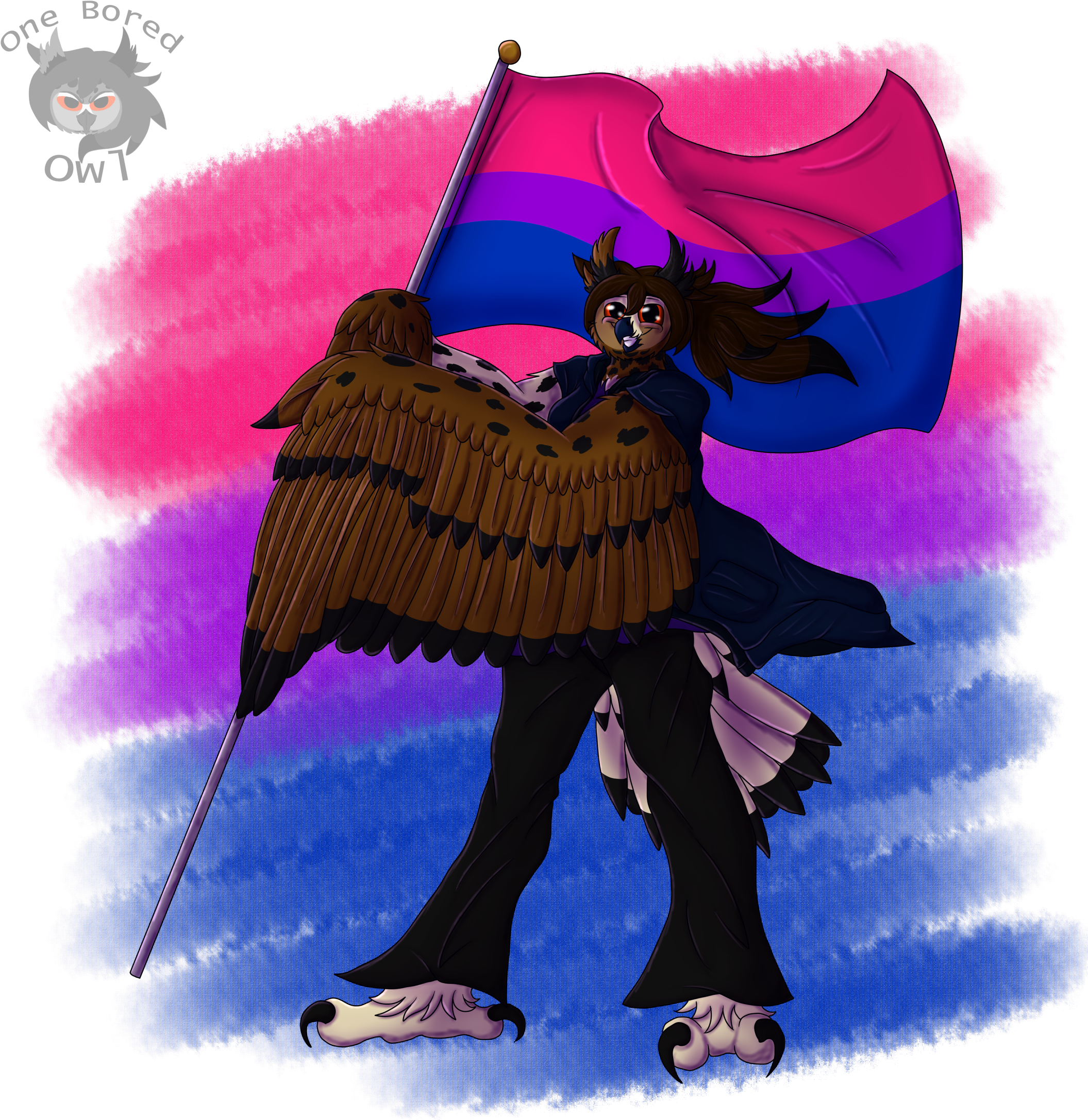 Bisexual Owl Pride - Bisexuality (2251x2269), Png Download