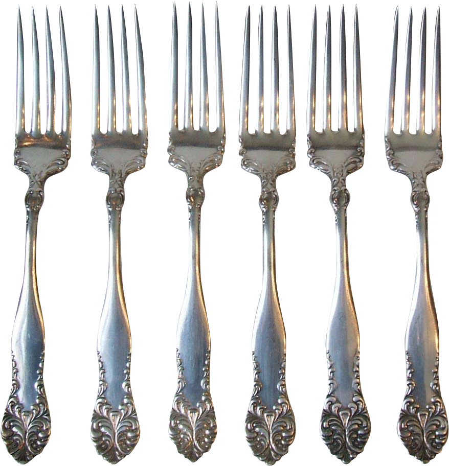 Six Dinner Forks Oneida W - Cutlery (911x911), Png Download