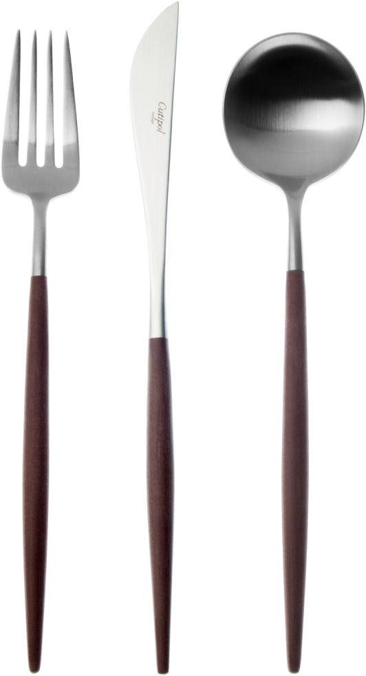 Cutipol Goa Matte/brown Handle 80 Pc Set - Cutlery (1000x1000), Png Download