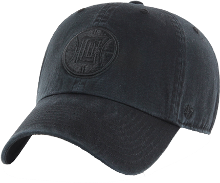 La Clippers Black On Black Clean Up Adjustable Cap (500x667), Png Download