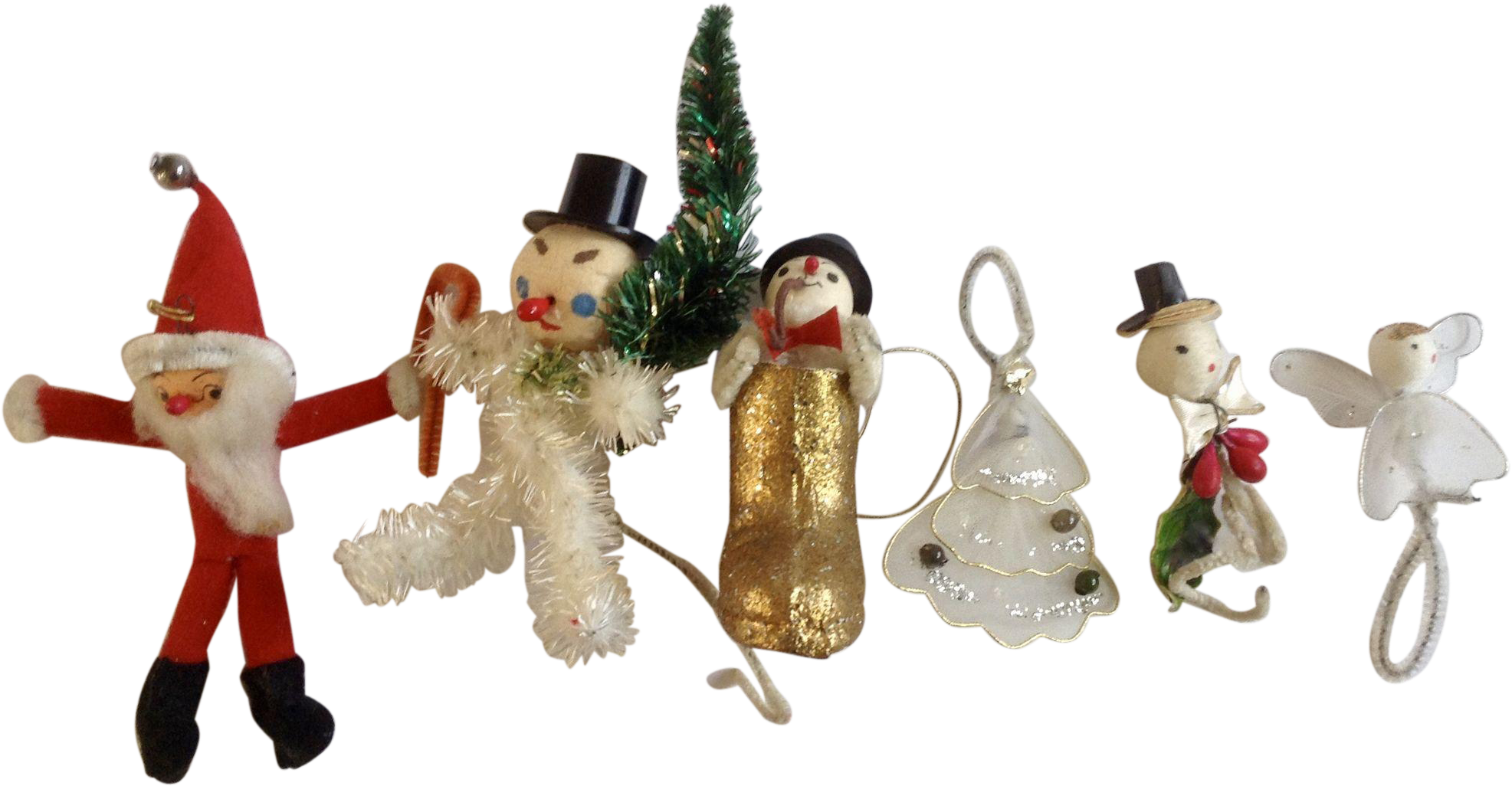 Adorable 1950's Saint Nick, White Christmas Tree, Angel (1972x1972), Png Download