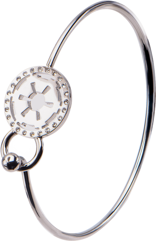 Star Wars Galactic Empire Symbol With Clear Gem Bangle (850x850), Png Download