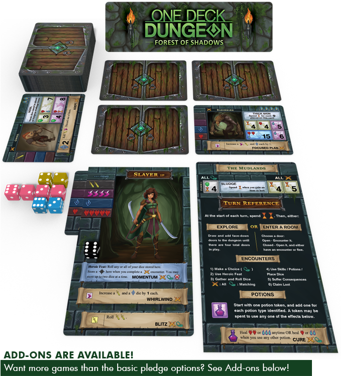 A Turn Reference, A Set Of Campaign Sheets, 15 Hearts - One Deck Dungeon Forest Of Shadows (680x774), Png Download