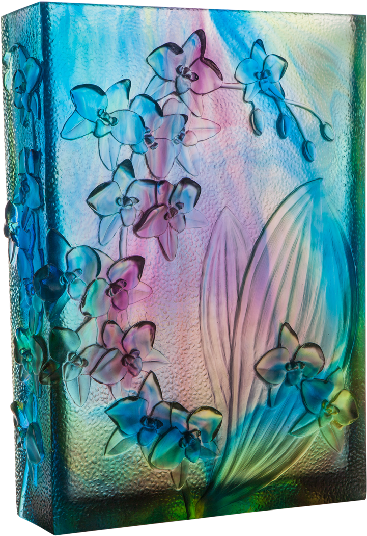 Daum Crystal Orchid Dark Magnum Vase (1000x1500), Png Download
