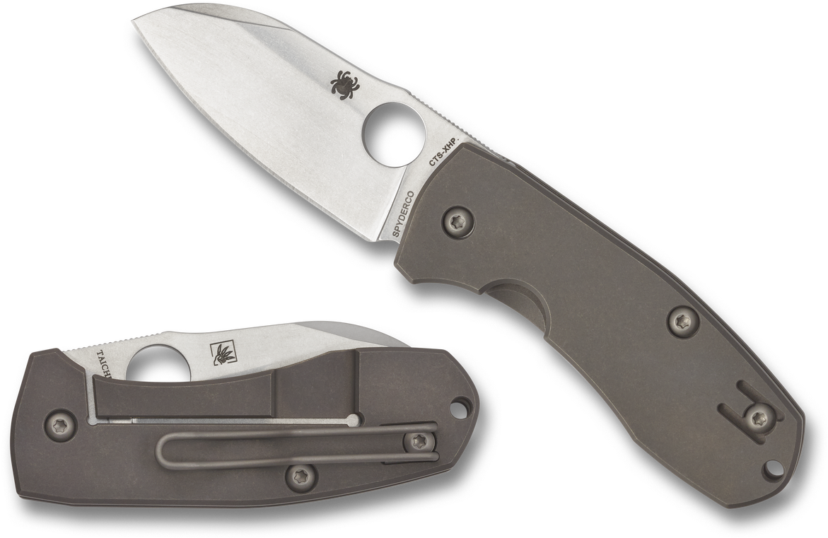 Spyderco Techno 2 Frame Lock Knife Titanium C158tip2 - Spyderco Techno 2 (1280x860), Png Download