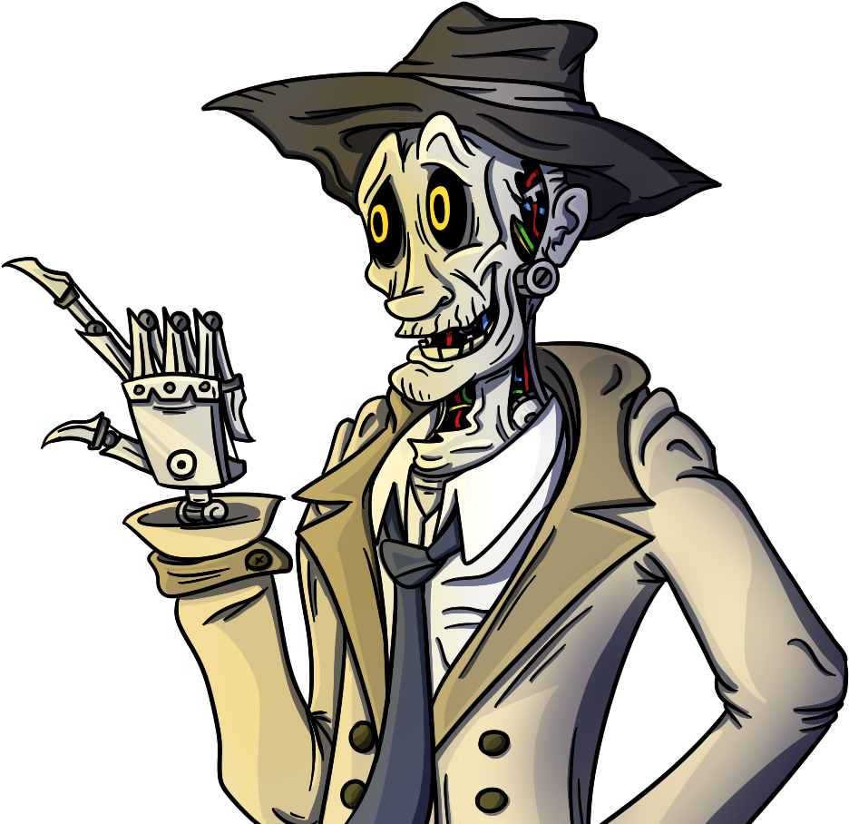 “ Here's A Nick Valentine I Drew, Just In Time For - Cartoon (1000x1000), Png Download