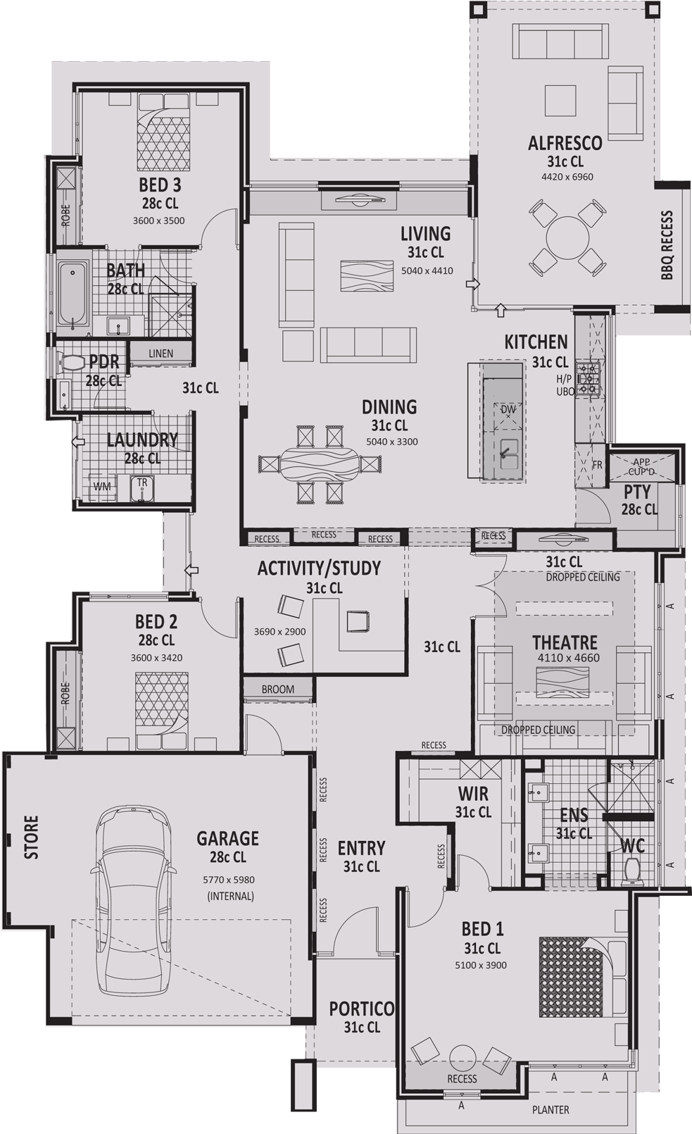Ariba - 17m Wide House Designs (1000x1615), Png Download