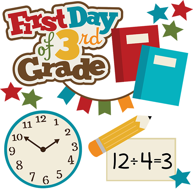Jpg Transparent Clock Svg 3rd Grade - First Day Of Grade 3 (648x638), Png Download