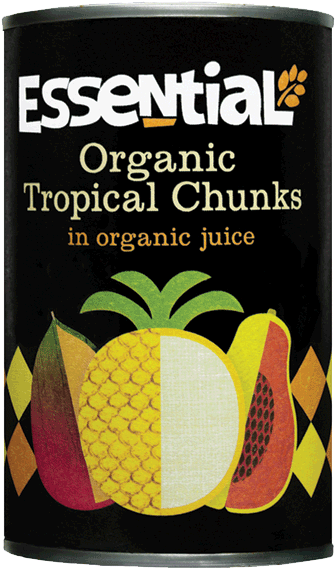 Organic Tropical Fruits In Juice (600x600), Png Download