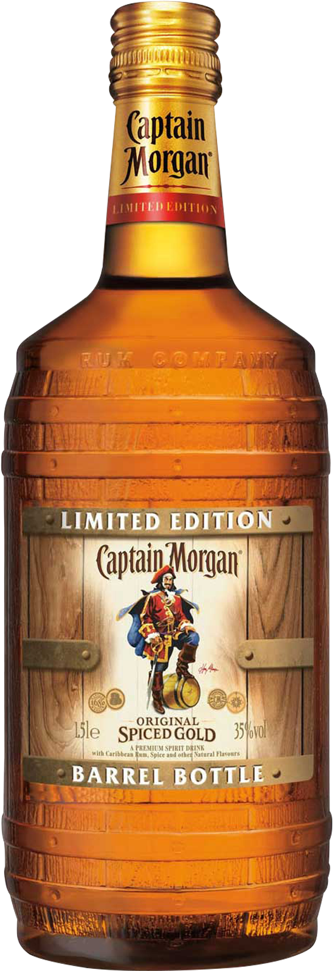 Captain Morgan Original Spiced Gold Rum 70cl (752x2240), Png Download