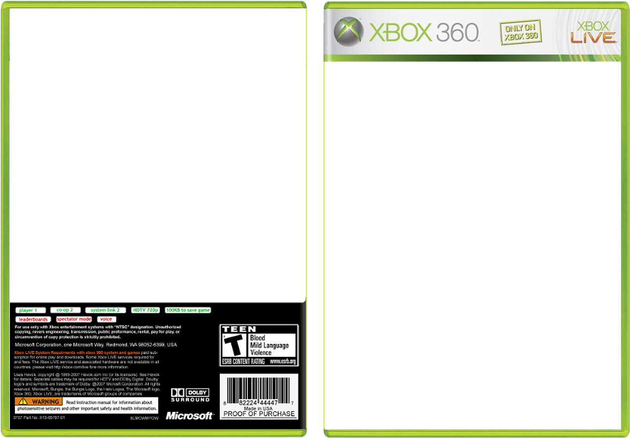 Download Transparent Xbox 360 Cover T Template PNGkit
