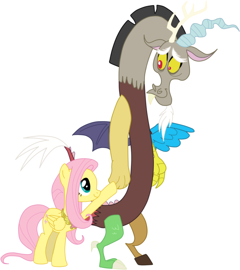 Discord, Fluttershy, Safe, Simple Background, Transparent - Mlp Discord X Fluttershy (913x1024), Png Download