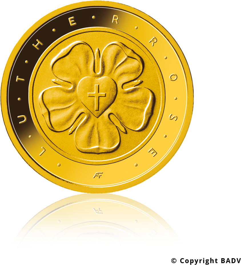 50 Euro Gold Coin "lutherrose" - Euro Gold (1050x1050), Png Download