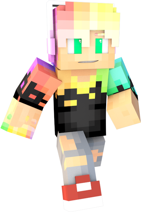 Dj - Minecraft Rainbow Skin Pack (720x720), Png Download